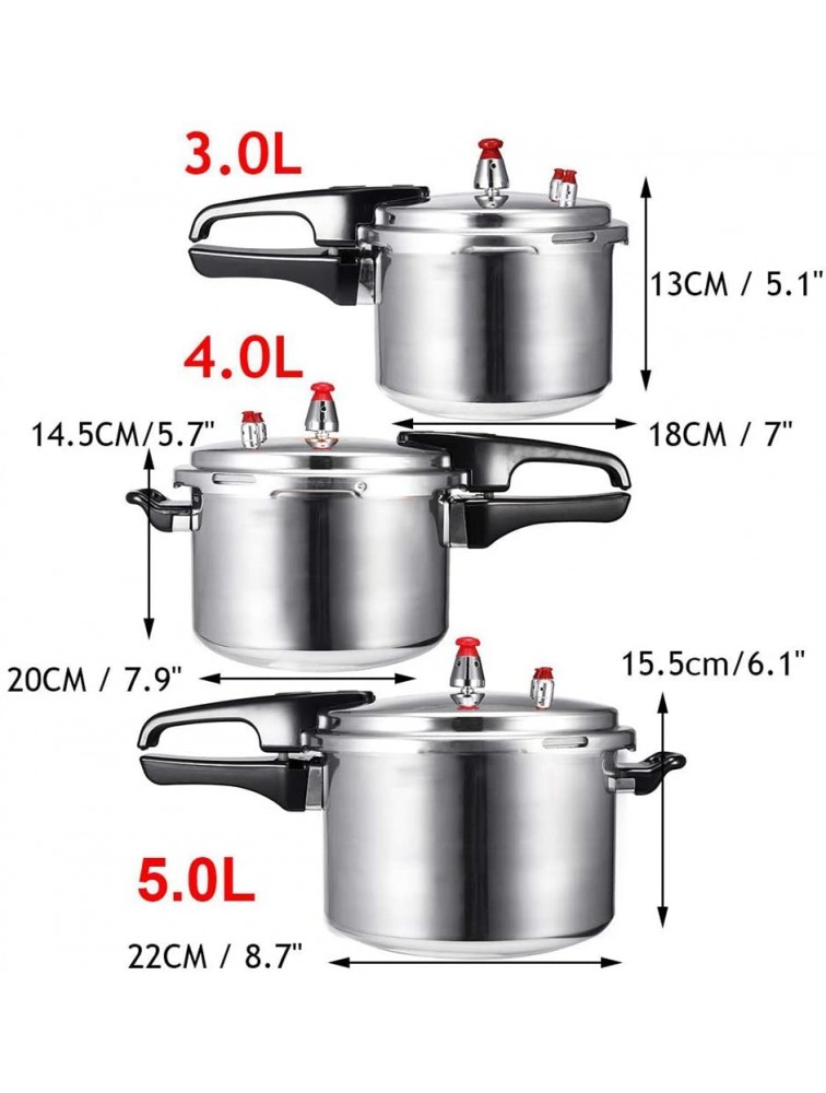 LUNM 3 4 5L Aluminium Alloy Kitchen Pressure Cooker Gas Stove Cooking Energy-Saving Safety Protection Cooker for Outdoor Camping Cookware18cm - BT4D4IYMN