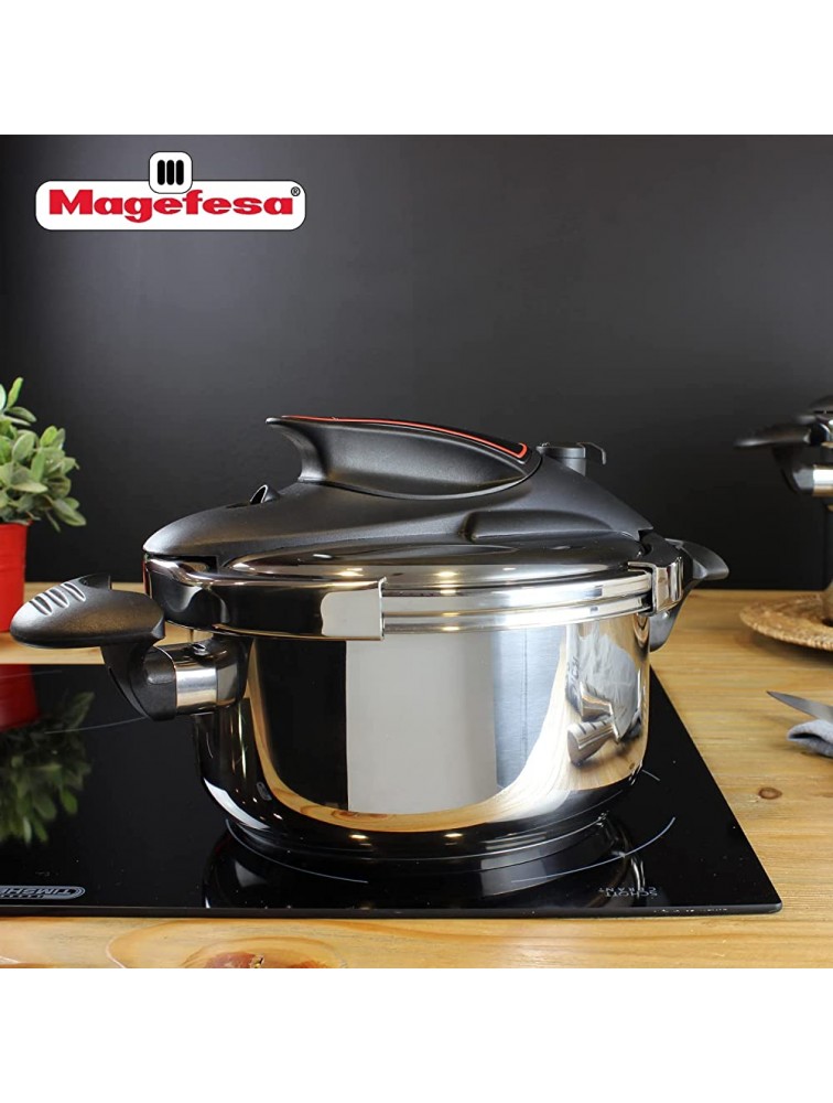 M MAGEFESA Prisma Easy to use super fast pressure cooker 18 10 stainless steel suitable for all types of cookers including induction. 4Qts + 6Qts Multicoloured 01OPPRISN46 - BJOQ8EOOB