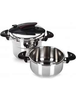 M MAGEFESA Prisma Easy to use super fast pressure cooker 18 10 stainless steel suitable for all types of cookers including induction. 4Qts + 6Qts Multicoloured 01OPPRISN46 - BJOQ8EOOB