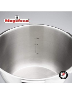 MAGEFESA Star Quick Easy To Use Pressure Cooker 18 10 Stainless Steel Suitable for induction. Thermodiffusion bottom 3 Security Systems 6 QUART - B5S1O7MHD