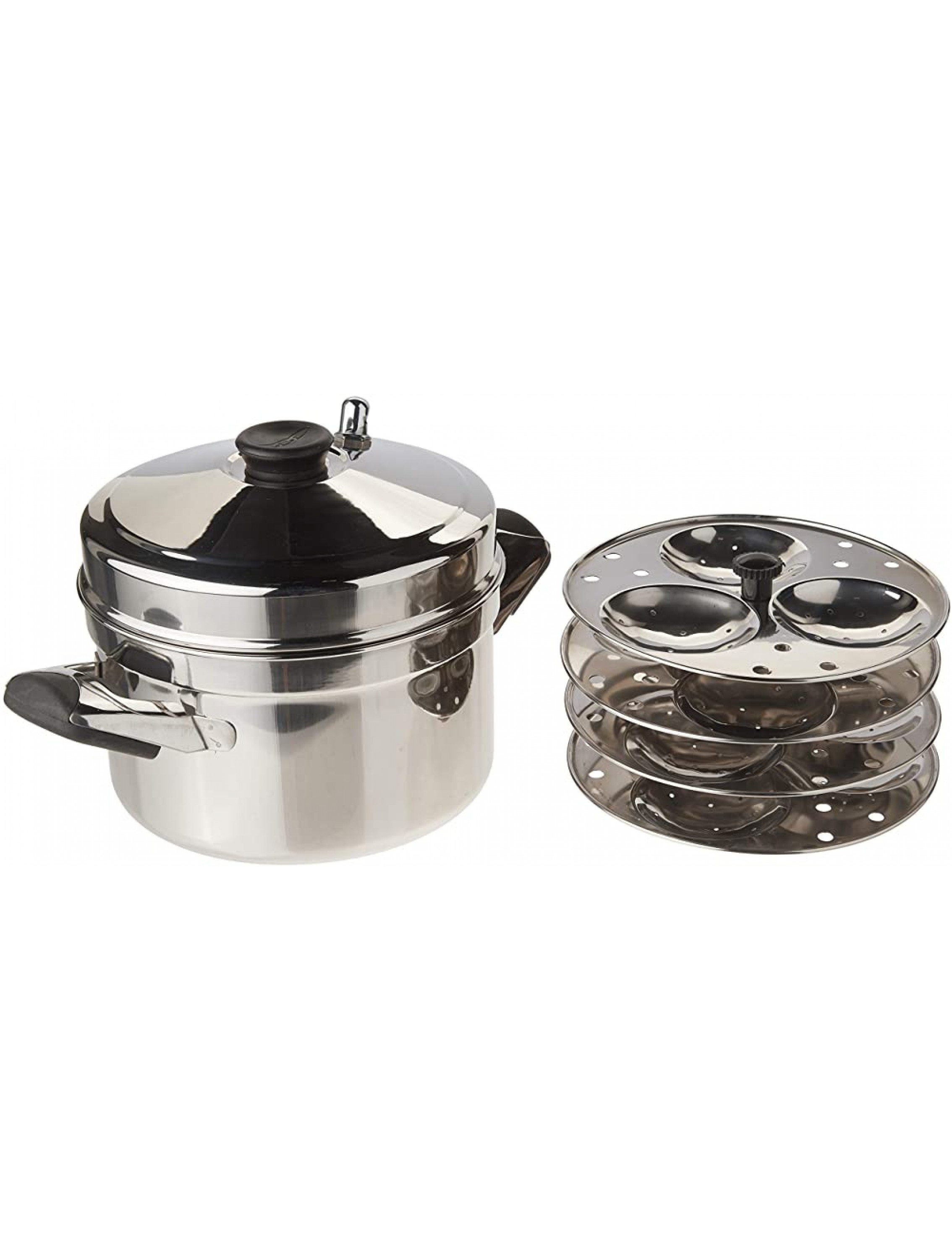 Tabakh HIC-204 4-Rack Stainless Steel Idli Cooker w Hawkins Type Stand Makes 12 Idlis - BA7PAF5X6