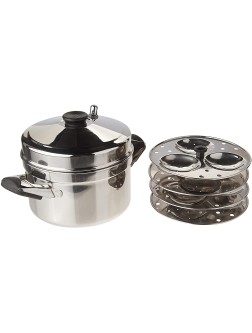 Tabakh HIC-204 4-Rack Stainless Steel Idli Cooker w  Hawkins Type Stand Makes 12 Idlis - BA7PAF5X6