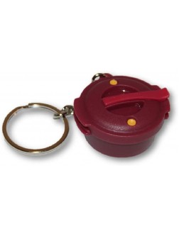 Tupperware 1 Keychain Microwave Pressure Cooker Mini Pill Case Gadget Burgundy Red - BT7SQTTYA