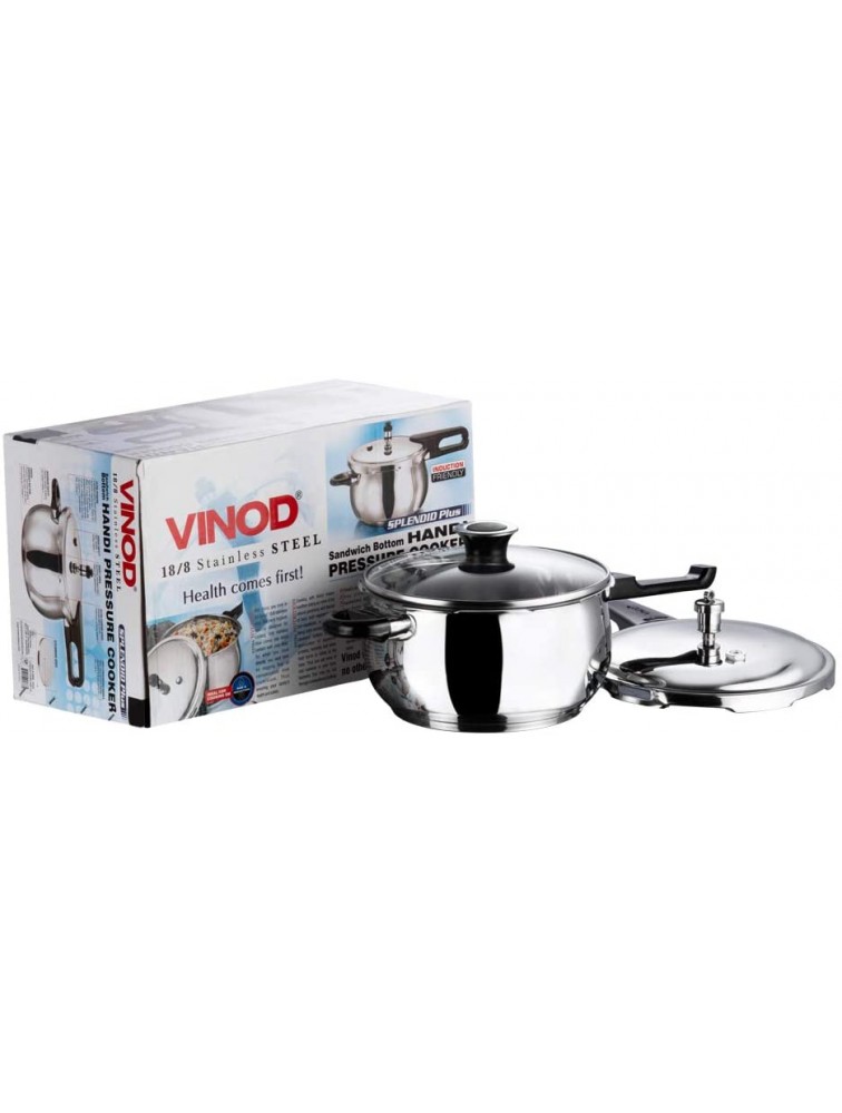 Vinod V-5.5L Splendid Plus Handi Stainless Steel Pressure Cooker 5.5-Liter - BJGBWC0X5