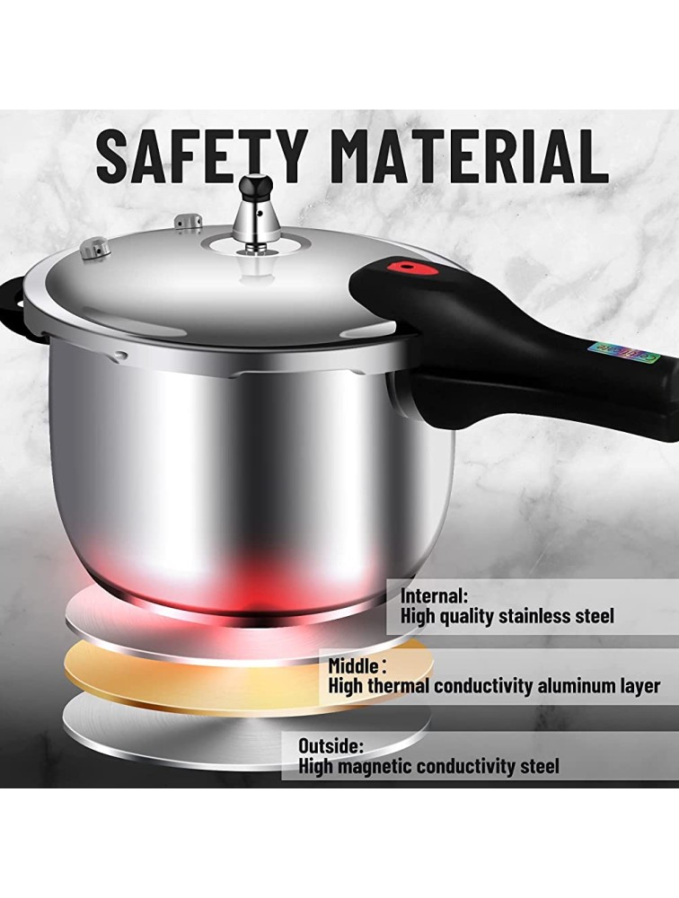 WantJoin Pressure Cooker 8.45 Quart Stainless Steel Cookware Induction Compatible Pressure Cookware with Spring Valve Safeguard Devices - BO56GPN0H