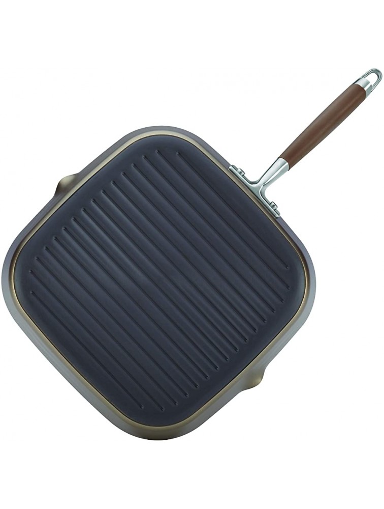 Anolon 84062 Advanced Hard Anodized Nonstick Square Griddle Pan Grill with Pour Spout 11 Inch Bronze Brown - BRVB5OGBV