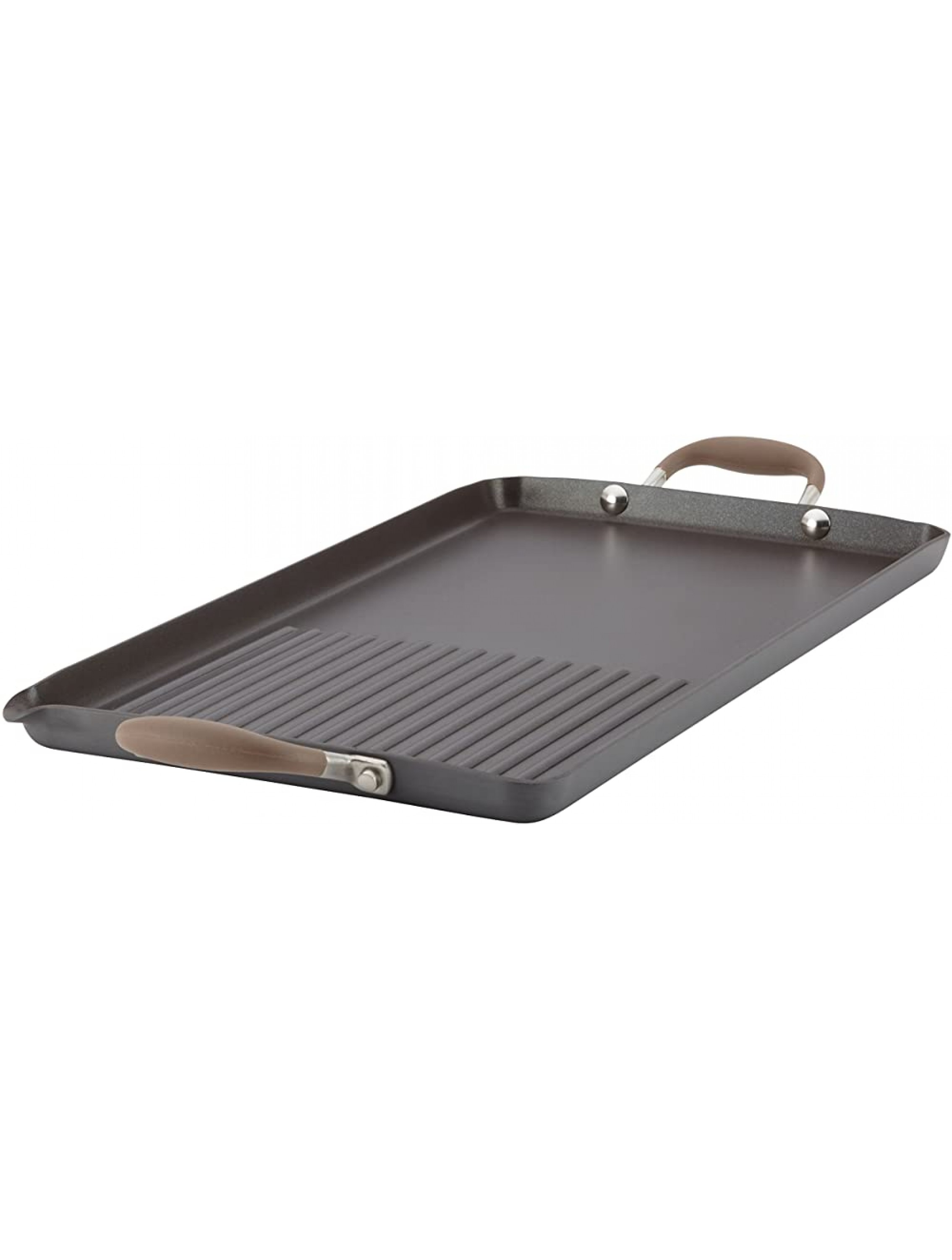 Anolon Advanced Hard Anodized Nonstick Double-Burner Griddle Grill Pan with Spout 10 Inch x 18 Inch Bronze - BQIKD2ANL