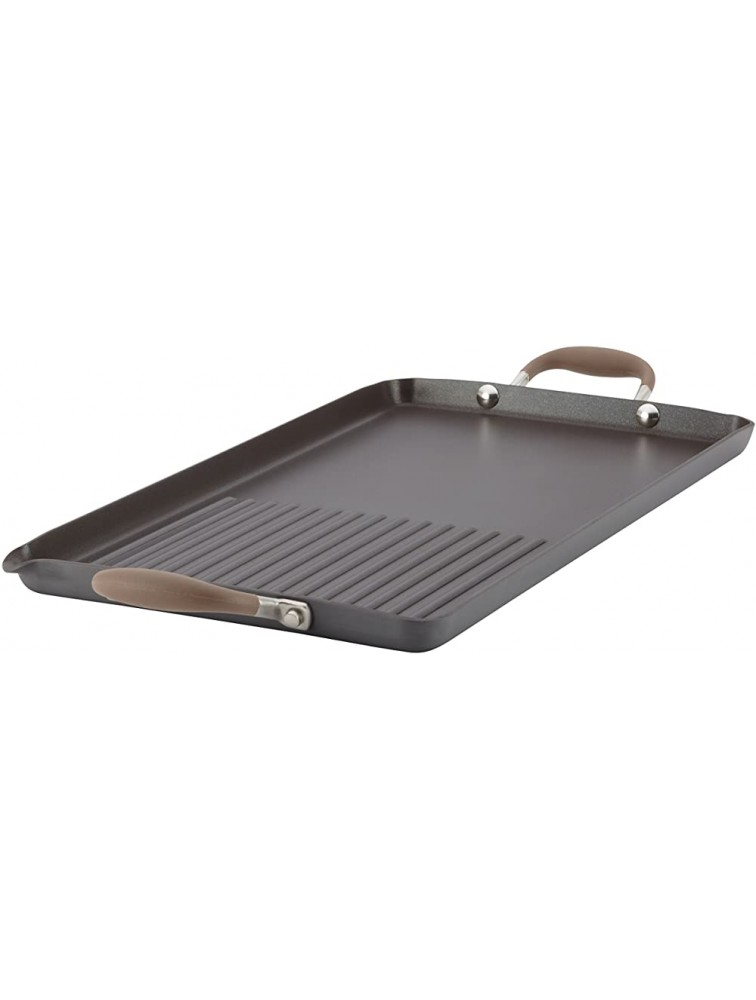 Anolon Advanced Hard Anodized Nonstick Double-Burner Griddle  Grill Pan with Spout 10 Inch x 18 Inch Bronze - BQIKD2ANL