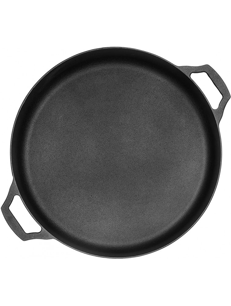 Bruntmor Pre-Seasoned Cast Iron Grill Pan for Outdoor Indoor Cooking. 16 Large Skillet with Dual Handles Durable Frying Pan and Ceramic Square Baking Ramekins for Soufflé Crème Brulee Jams - BYCRZPQDF