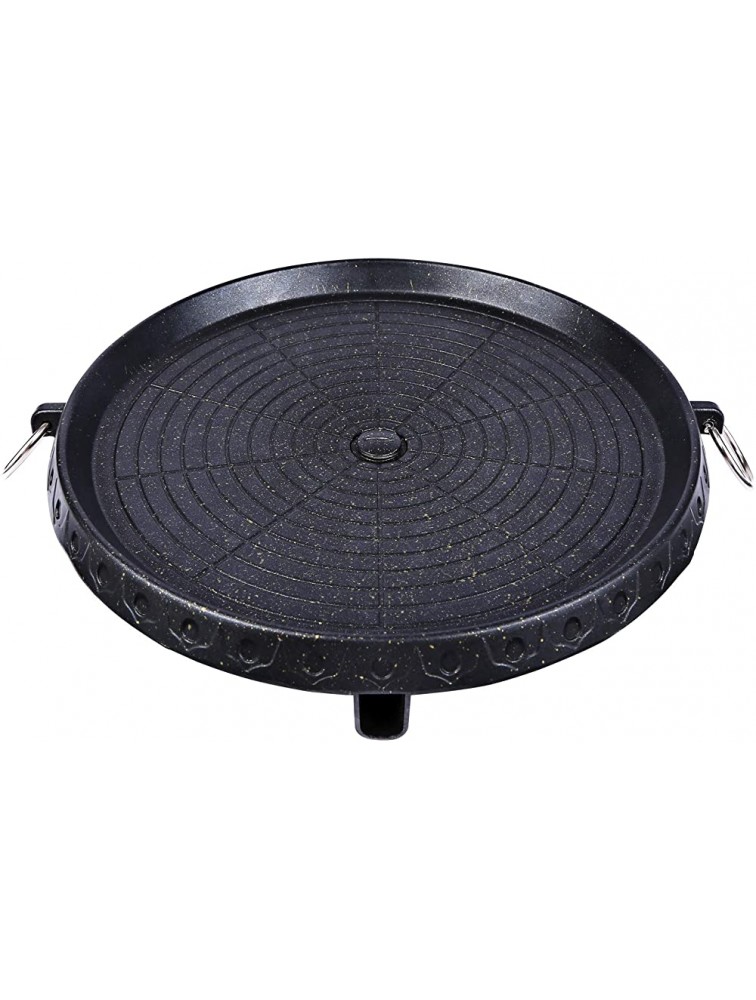 CAMPMAX Korean BBQ Grill Pan with Maifan Stone Coated Surface Non-Stick Smokeless Stovetop BBQ Grill Plate for Indoor Outdoor 12.5" - BFK7F7QLY
