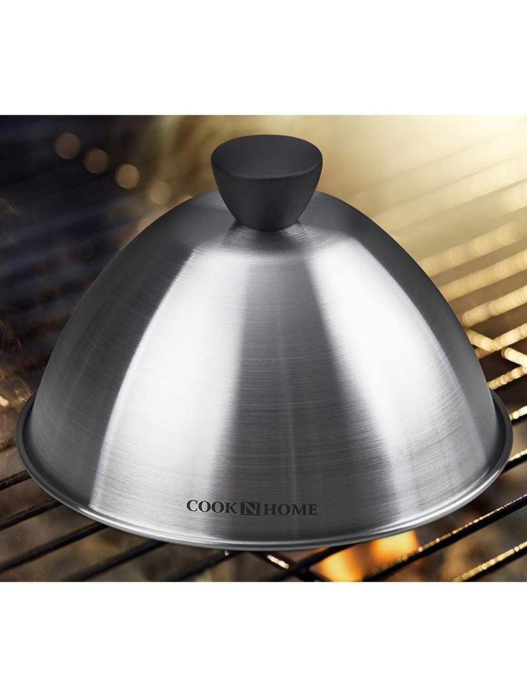 Cook N Home Stainless Steel Grill Cooking Steaming Dome lid 2 Pack 6 inches Silver - BC9RQDQCD