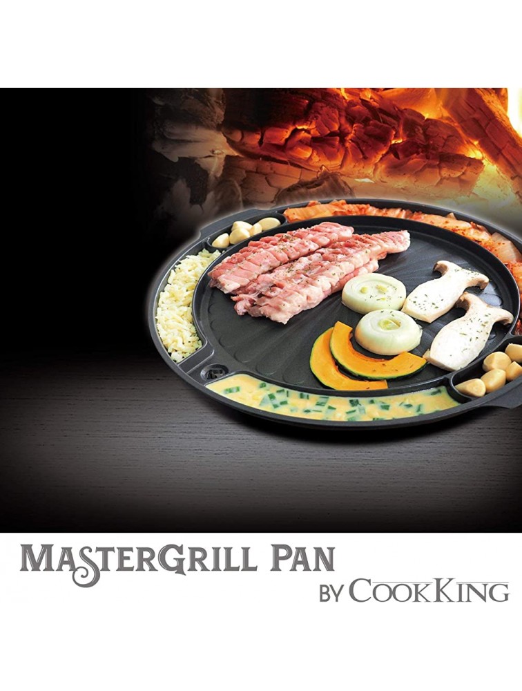 CookKing Master Grill Pan Korean Traditional BBQ Grill Pan Stovetop Nonstick Indoor Outdoor Smokeless BBQ Cast Aluminum Grill Pan - B0VT86582