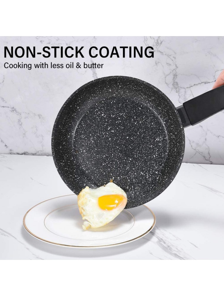 CSK 8” Small Stone Earth Nonstick Frying Pan Nonstick Omelet Pan Skillet for All Stove Tops Include Induction Cooker Stir Fry Pan with Heat Resistant Handle APEO & PFOA-Free Granite Coating - B8G65F6VN
