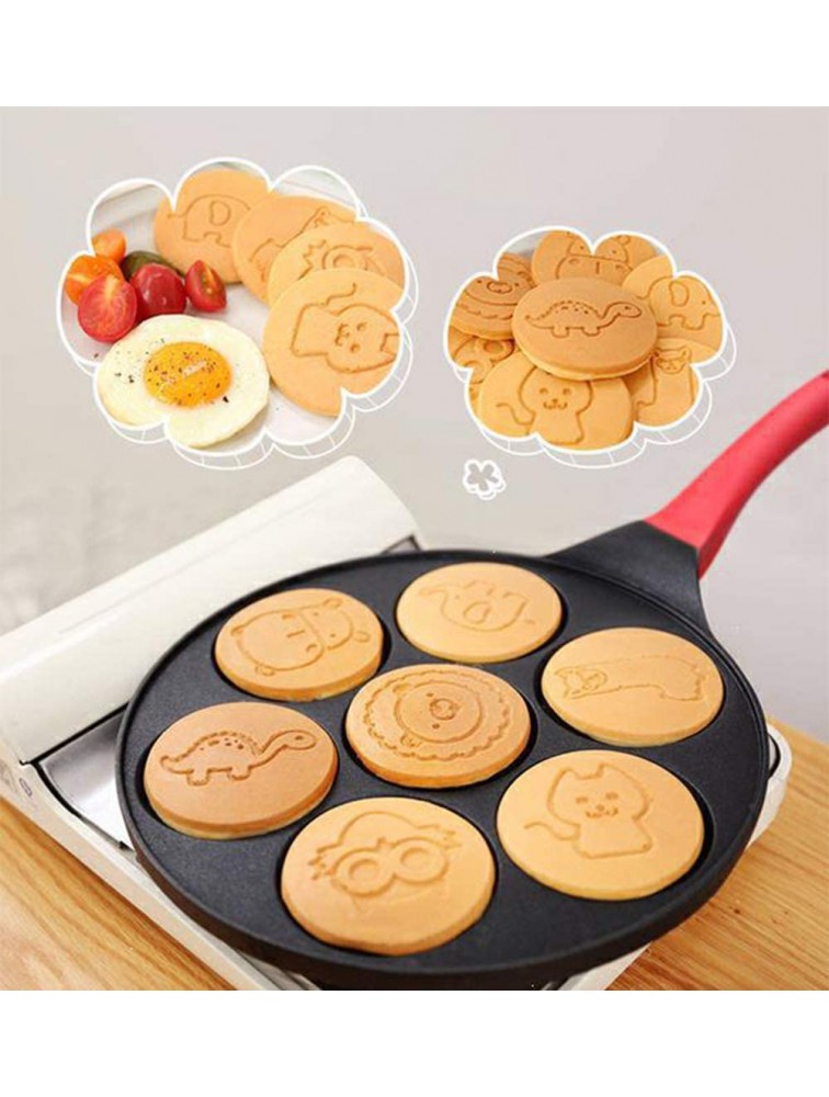 Lawei Pancake Pan with Silicone Handle 10 Inch Grill Pan Non-stick Griddle 7 Cavity Mini Pancake Maker for Baking Cake Pancke Animal - BHH03IWXU