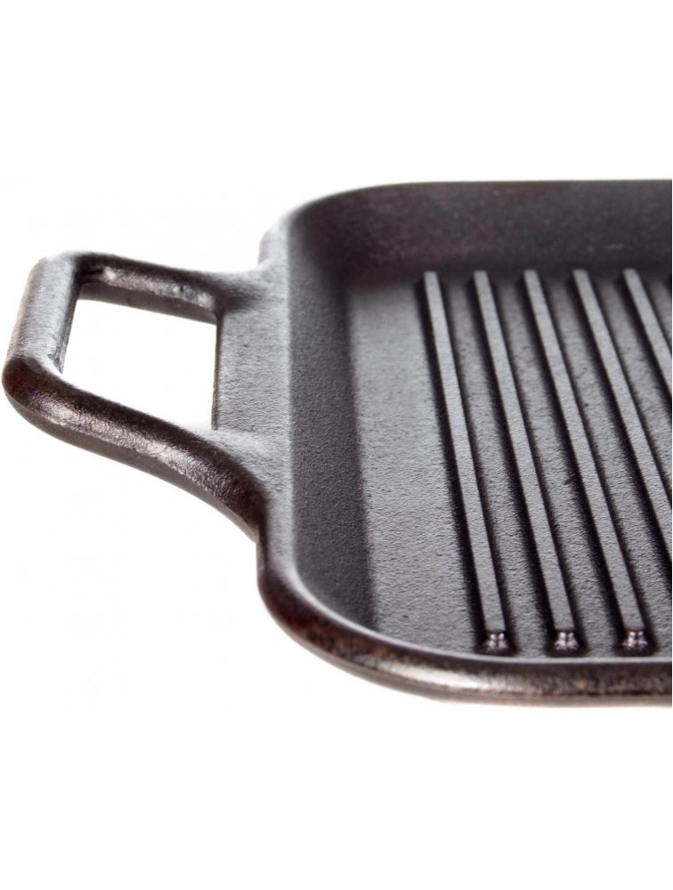Lodge 12 Inch Square Cast Iron Grill Pan. Ribbed 12-Inch Square Cast Iron Grill Pan with Dual Handles. - B6KUA5139