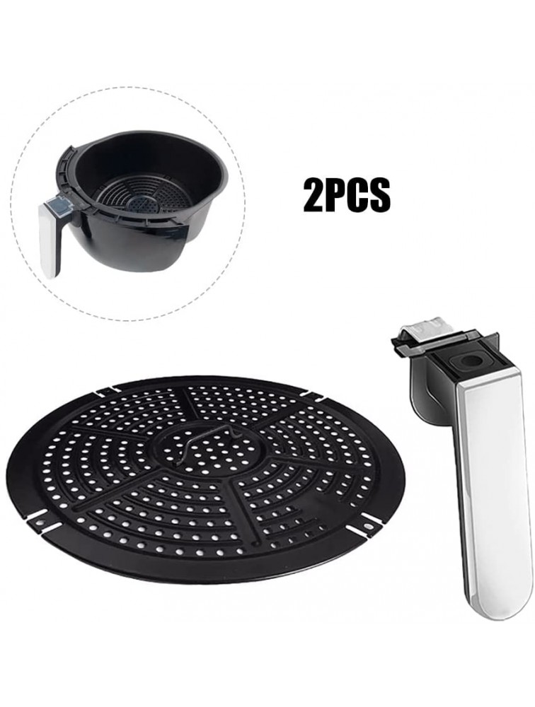 Replacement Grill Pan With Handle Non-stick Professional Accessories Air Fryer Grill Pan Applicable for 3501B 3503 3502 3502BBlack - BS94H2TYD