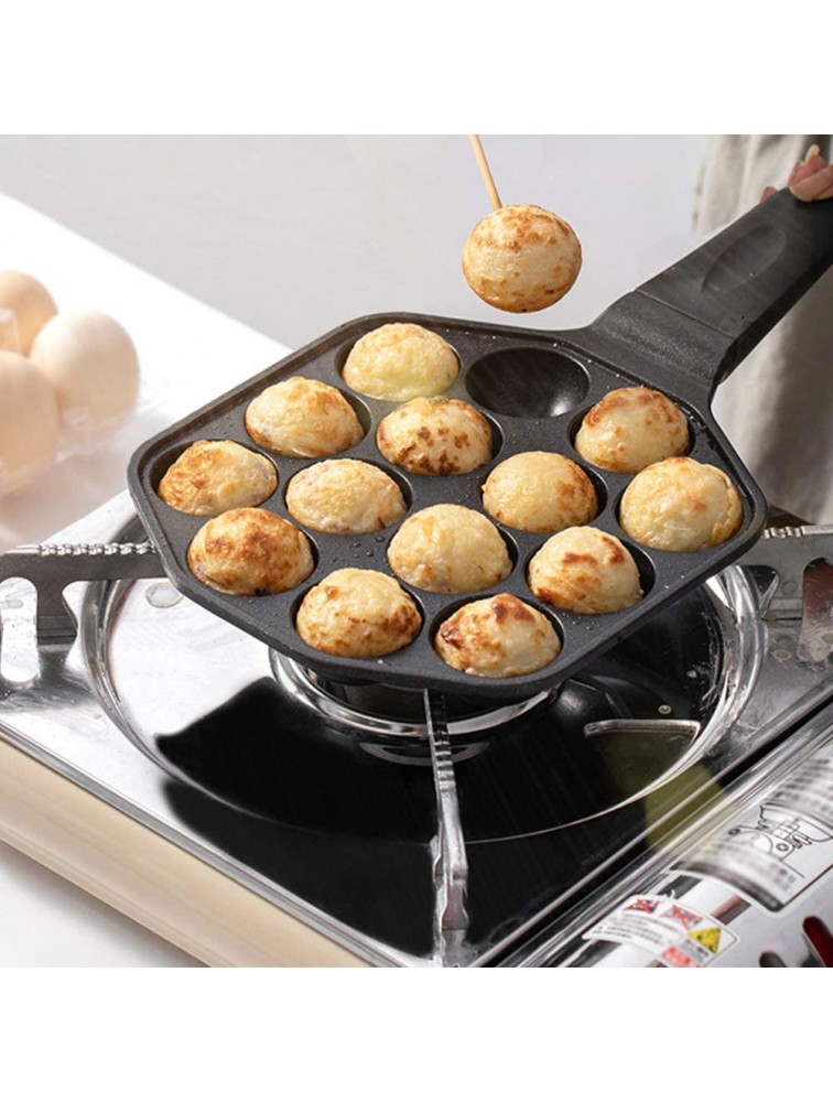 Takoyaki Grill Pan,14 Holes Nonstick Takoyaki Grill Pan Cooking Baking Mold Tool for Making Poffertjes Pancake Balls,Thai Kanom Krok and Other Small Desserts,1.57 Hole Diameter - B71VOIFLP