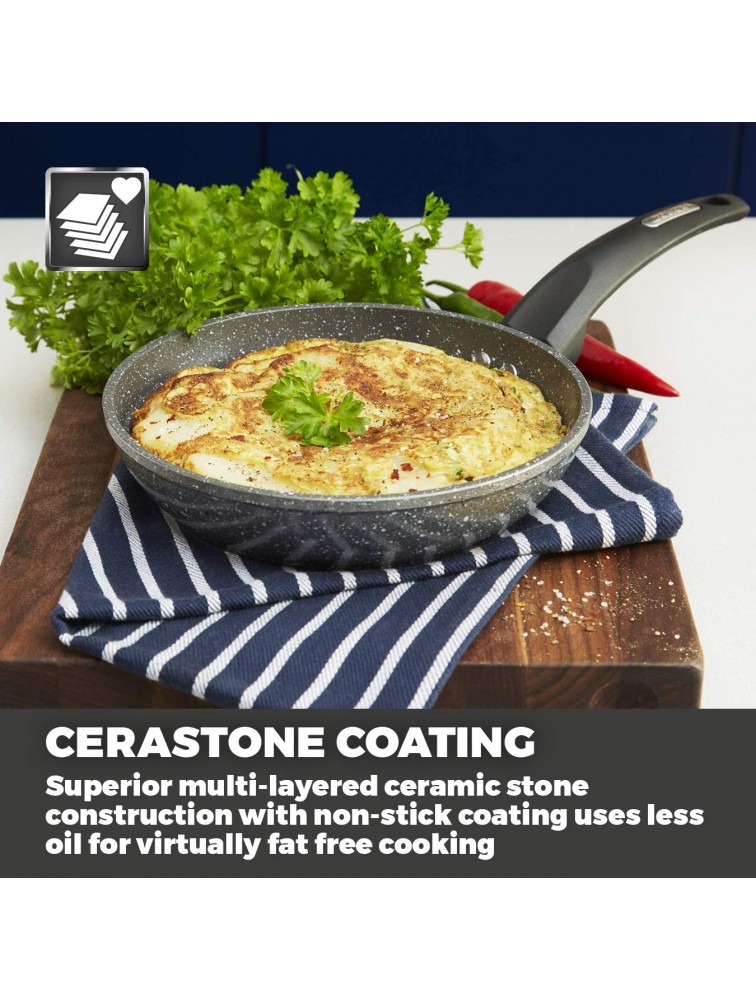 Tower Cerastone Forged Aluminium Frying Pan with Easy Clean Non-Stick Ceramic Coating 20 cm Graphite - BC4XFVOWQ