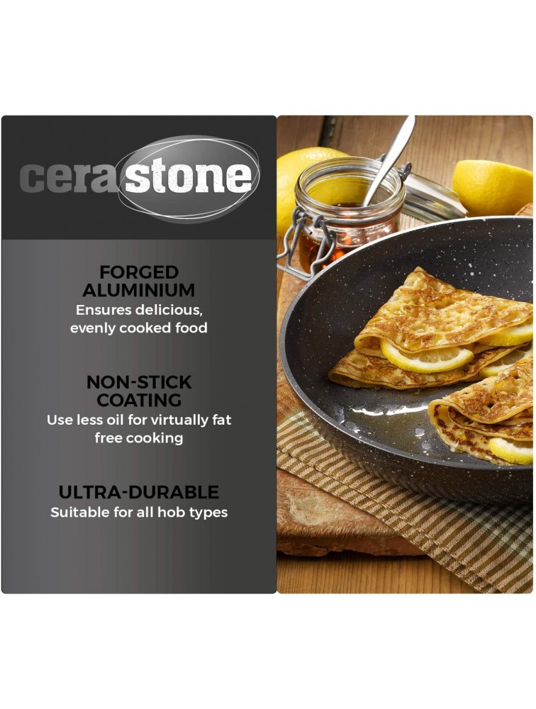 Tower Cerastone Forged Aluminium Frying Pan with Easy Clean Non-Stick Ceramic Coating 20 cm Graphite - BC4XFVOWQ