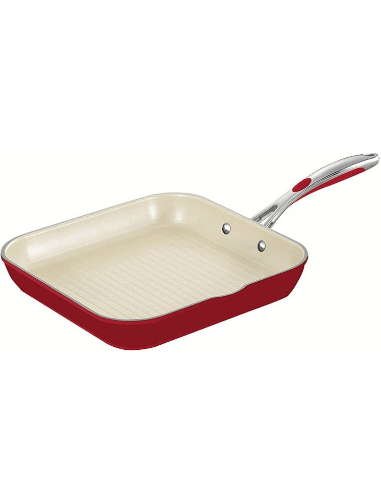 Tramontina Deluxe Square Grill Pan Aluminum 11-inch Metallic Red 80110 060DS - BQELY0ZN6