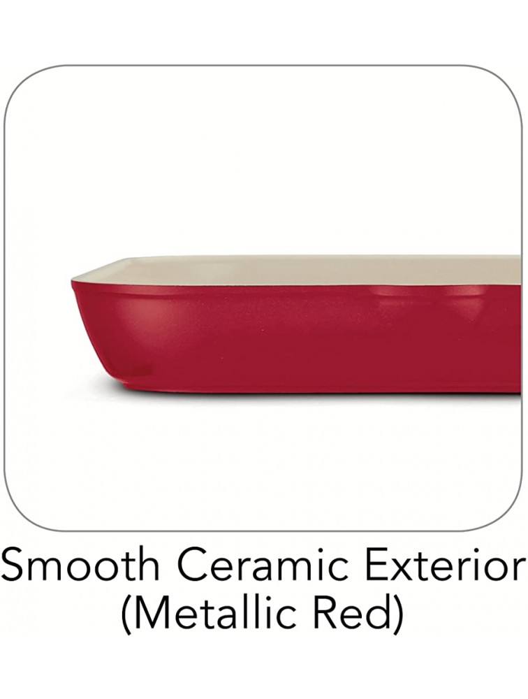 Tramontina Deluxe Square Grill Pan Aluminum 11-inch Metallic Red 80110 060DS - BQELY0ZN6