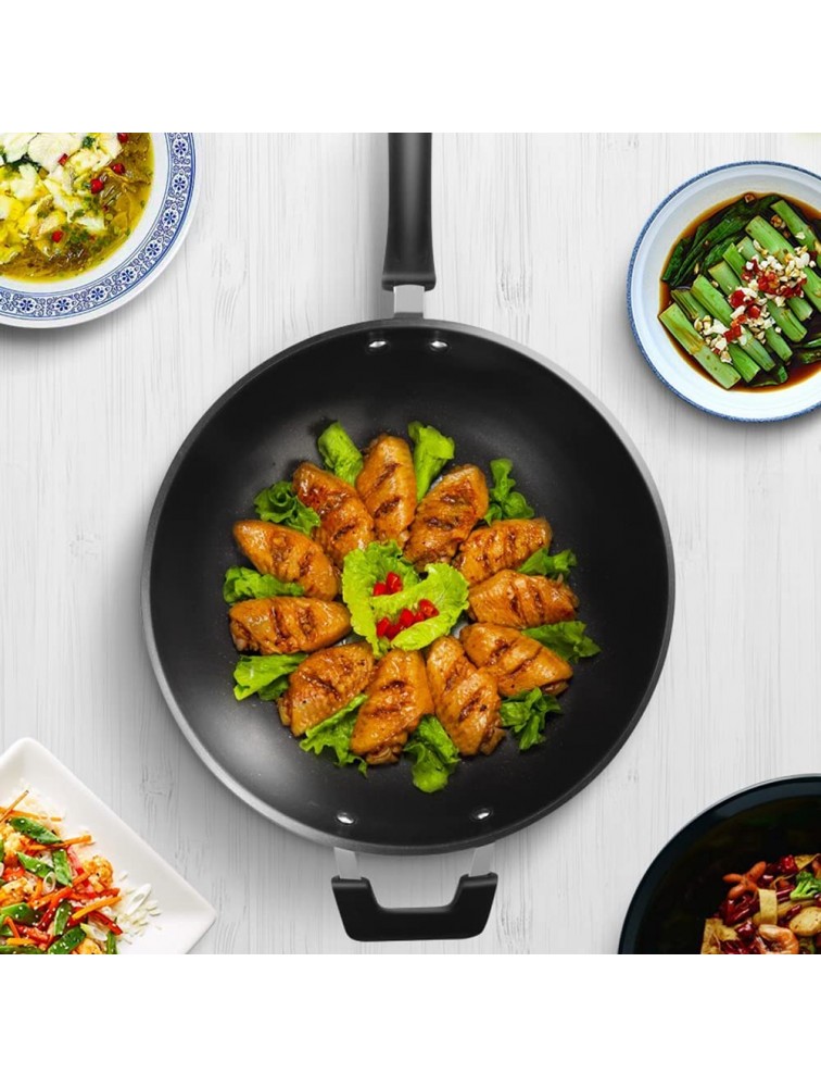 32 Cm Aluminum Alloy Wok 丨 12.5 Inch Frying Pan 丨 Household Multi-function Frying And Frying Dual-use Non-stick Pan 丨 Stand-view Glass Lid 丨 Special Gas Stove For Induction Cooker Gas Stove - BU7KV3RRW