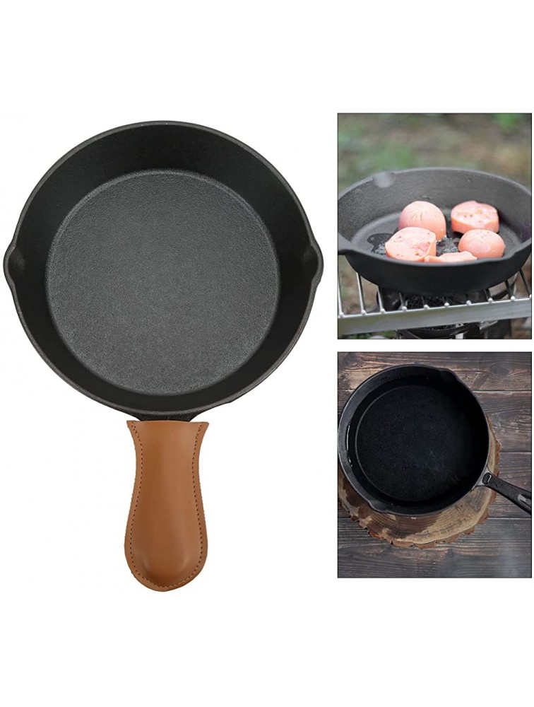 CUTULAMO Non Sticking Frying Pan Flat Bottom Nonstick Coating Heating Evenly Camping Frying Pan with Anti Scald PU Cover for Outdoor for Hiking - BX8ALV2TD