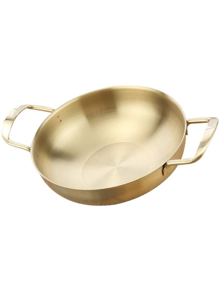 Homyl Common Soup Pot Stainless Steel Paella Pan Golden 20cm - BOT586P5W