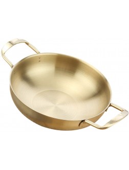 Homyl Common Soup Pot Stainless Steel Paella Pan Golden 20cm - BOT586P5W