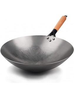 Iron Wok Traditional Handmade Iron Wok Non-stick Pan Non-coating Gas Cooker Cookware Size : 32cm - B19KP2AEO