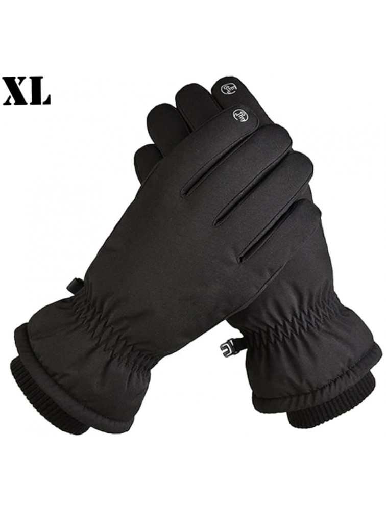 LysiMuus Touch Screen Ski Gloves Mens Ladies Winter Thermal Gloves for Cycling Running Hiking Walking Driving Motorbike Warm Black XL 1Pair - BHPVFD5LW