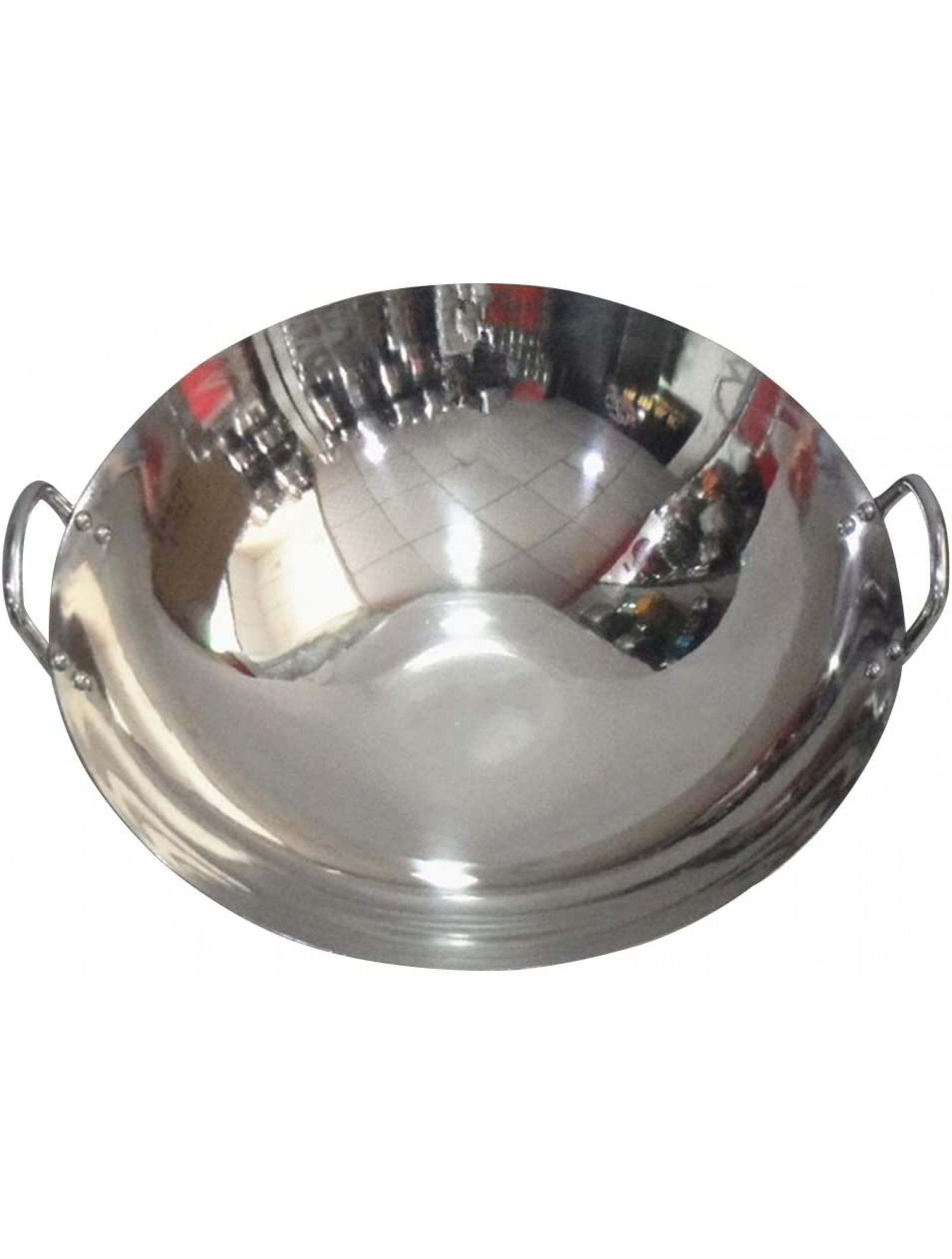 XMcKJ Stainless Steel Wok Stir-Fry Pan with Helper Handle and Lid Multipurpose Stainless Steel Saute Pan,26cm - BPNK15E24