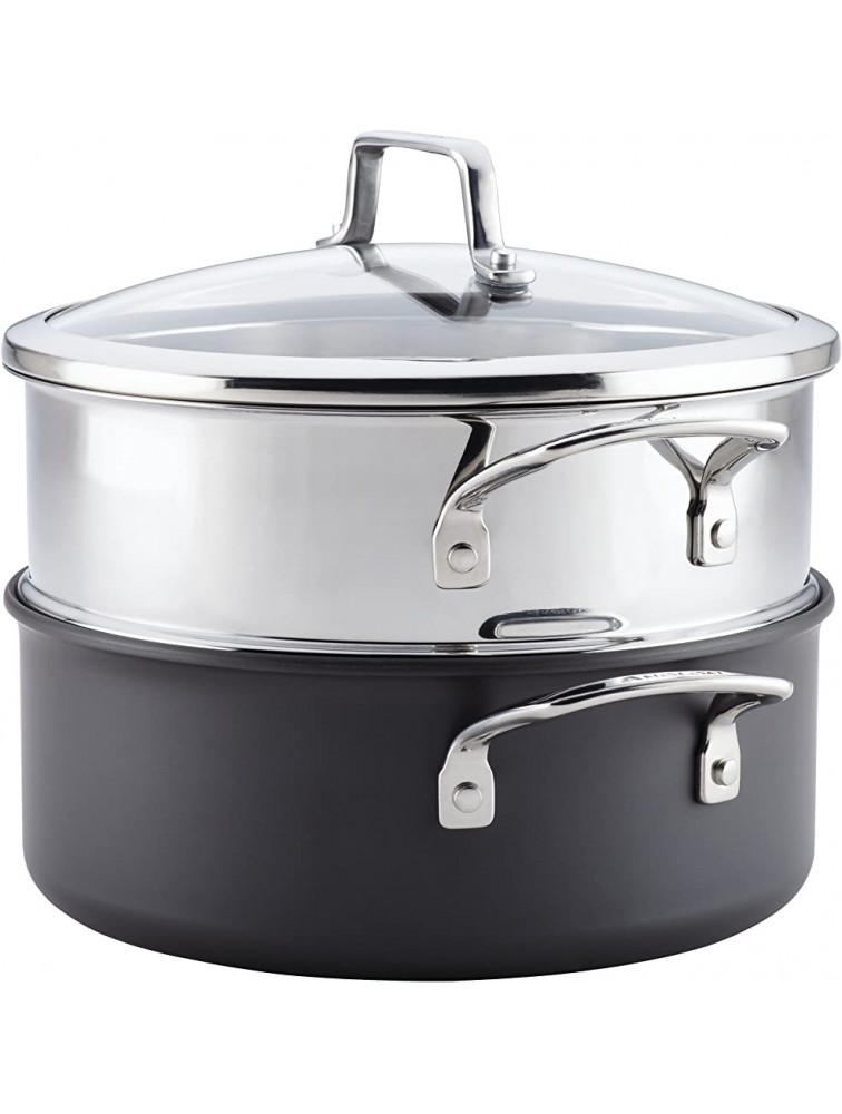 Anolon Authority Hard-Anodized Nonstick Covered Dutch Oven with Steamer Insert 5-Quarts Gray - BWLX1YSU4