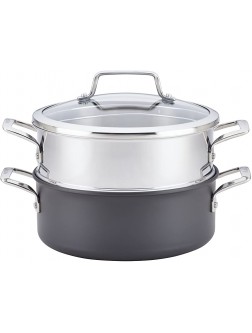 Anolon Authority Hard-Anodized Nonstick Covered Dutch Oven with Steamer Insert 5-Quarts Gray - BWLX1YSU4