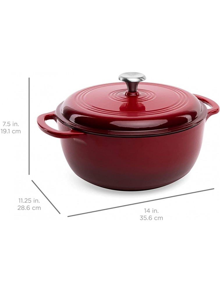 Best Choice Products 6qt Ceramic Non-Stick Heavy-Duty Cast Iron Dutch Oven w Enamel Coating Side Handles for Baking Roasting Braising Gas Electric Induction Oven Compatible Red - BYV1Y1BB5
