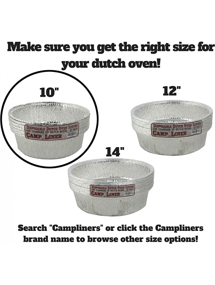 CampLiner Dutch Oven Liners 12 Pack of 10” 4 Quart Disposable Liners No More Cleaning or Seasoning. Fits Lodge Camp Chef And Other Cast Iron Dutch Ovens - B23O7AKE8