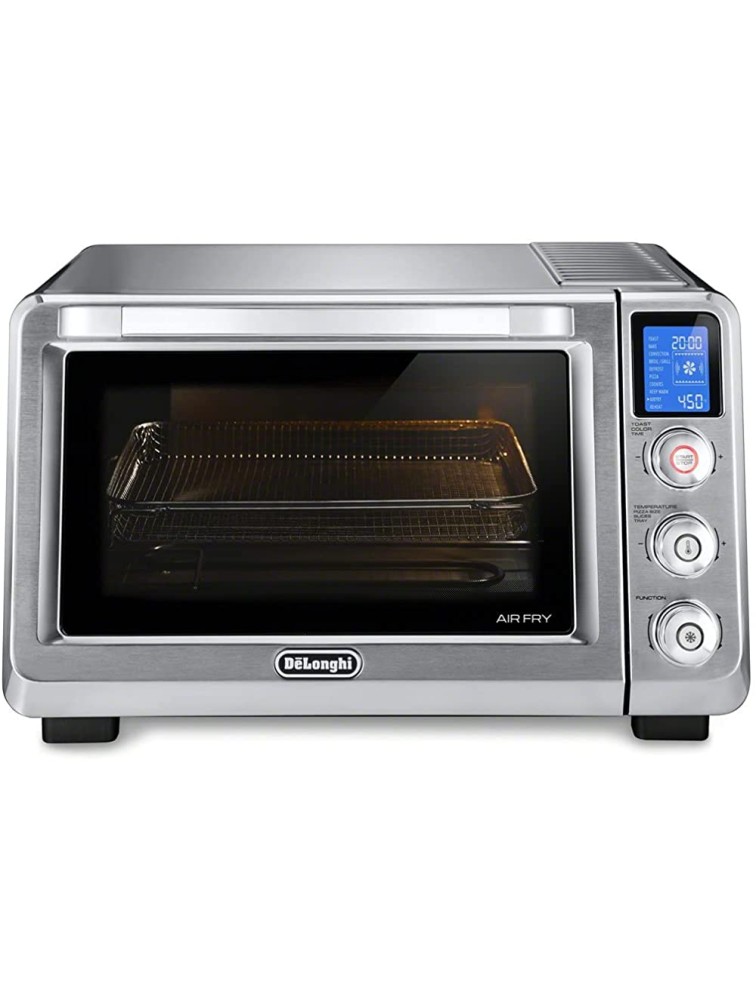 De'Longhi EO241264M 10-in-1 Digital AirFryer ,True Convection Toaster Oven with internal light Grills Broils Bakes Roasts Reheats preset for Cookie & Pizza 1800-Watts Stainless Steel XL 24L - B20Y4QQE2