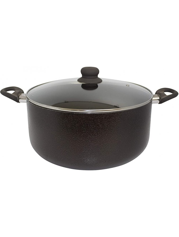 IMUSA USA 10Qt Nonstick Hammered Exterior Dutch Oven with Glass Lid - B2K77UJHZ
