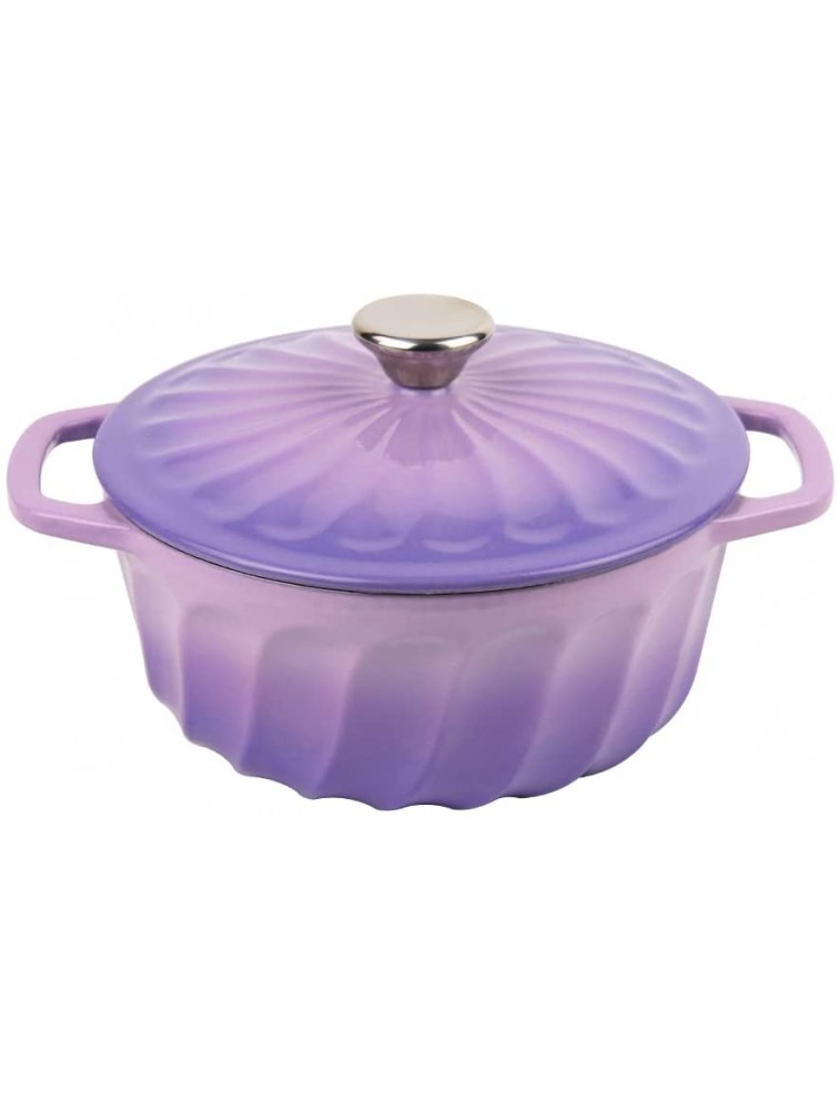 M-COOKER 3 Quart Enameled Cast Iron Covered Round Dutch Oven with Lid Casserole Pot French Oven Purple - BA2NATJ8C