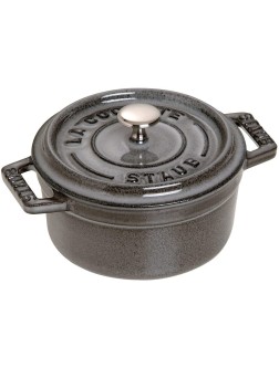 Staub Cast Iron 0.25-qt Mini Round Cocotte Graphite Grey Made in France - BX7UD32X1