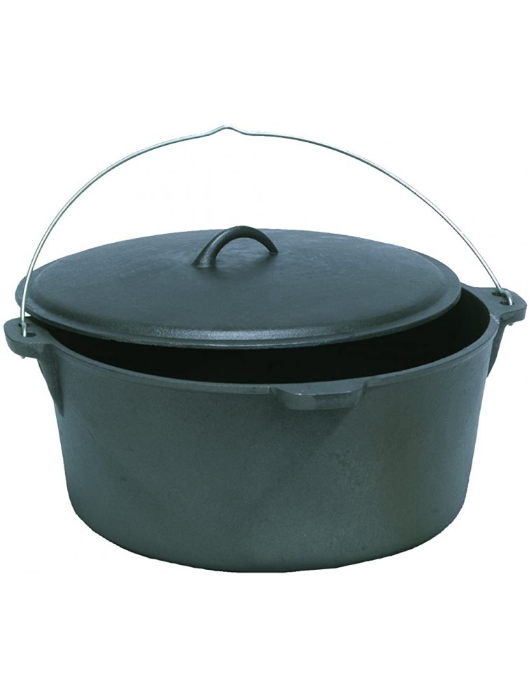 Texsport Cast Iron Dutch Oven with Lid Dual Handles and Easy Lift Wire Handle. - BBCSN9TB7
