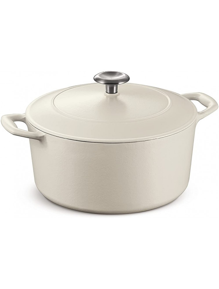 Tramontina Covered Round Dutch Oven Enameled Cast Iron 5.5-Quart Matte White 80131 035DS - BP93FUNAO