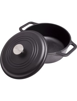 Victoria Cast Iron Dutch Oven with Lid. Stock Pot with Dual Handles Seasoned with 100% Kosher Certified Non-GMO Flaxseed Oil 4 Quart Black - B77Q0Q3CE
