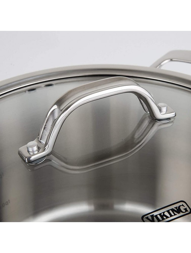 Viking Contemporary 3-Ply Stainless Steel Dutch Oven with Lid 5.2 Quart - B468FEVEE