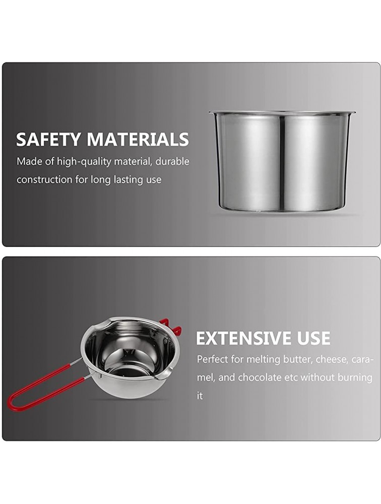 1 Set Stainless Steel Double Boiler Pot Chocolate Melting Pot for Melting Chocolate Candy and Candle Making Silver - B8MEOC8HE
