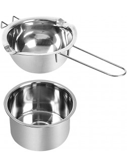 2pcs Boiler Pot Set Stainless Steel Double Boiler Pot Kitchen Heating Tool for Melting Chocolate Candle Butter and Candysilver - BSVZB0C2G