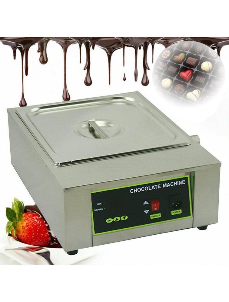 Chocolate Melting Pot 18kg Capacity Commercial Electric Tempering Machine GDAE10 Stainless Steel Automatic Butter Cheese Boiler Thermostat Heater Liquid Warmer for DIY Home Restaurant Bakery 110V - BOFGQ34LR
