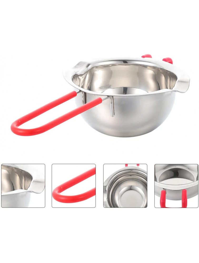 Double Boiler Chocolate Melting Pot: 2Pcs Stainless Steel Pot ith Heat Resistant Handle for Melting Chocolate Candy and Candle Making - BU3E8ZJO1