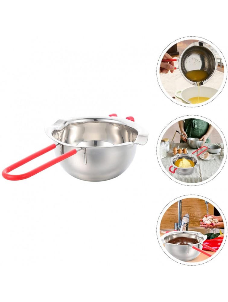 Double Boiler Chocolate Melting Pot: 2Pcs Stainless Steel Pot ith Heat Resistant Handle for Melting Chocolate Candy and Candle Making - BU3E8ZJO1