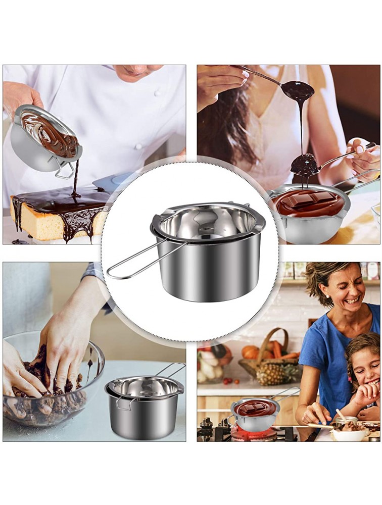 EXCEART 1 Set Double Boiler Pot Stainless Steel Water Boiling Melting Pot with Dual Pour Spout for Candle Butter Chocolate Cheese Caramel 400ml - BGKRCR78K